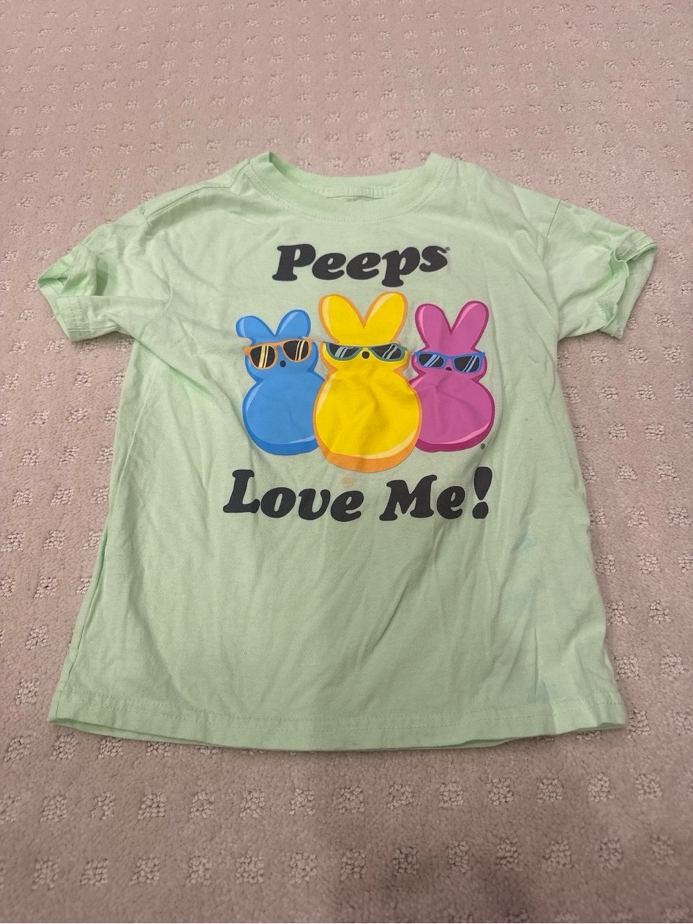 Peeps Kids Green Graphic T-Shirt Sunglasses Bunnies Size 5T Easter - Picture 1 of 4